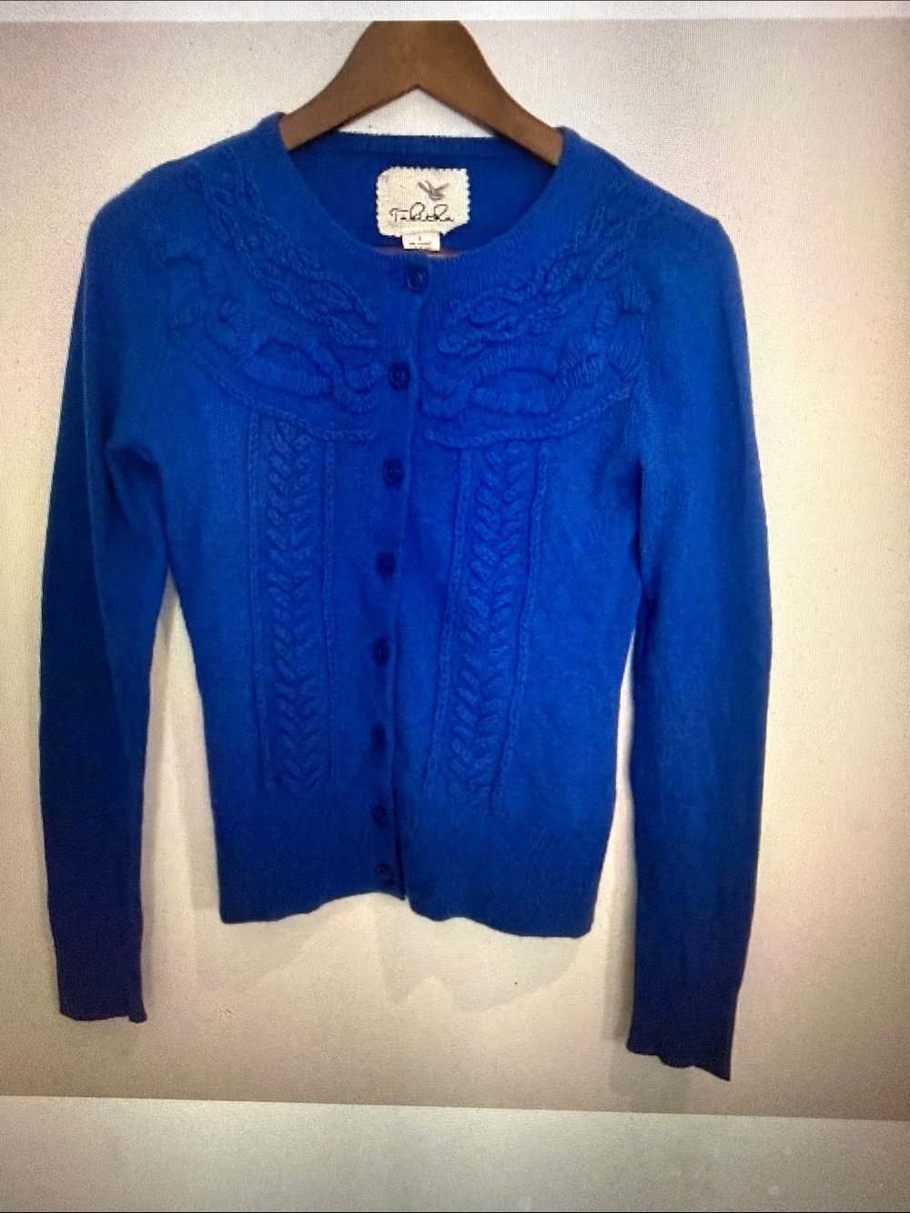 Anthropologie Tabitha Women Blue Long Sleeve Cardigan Sweater Size Small